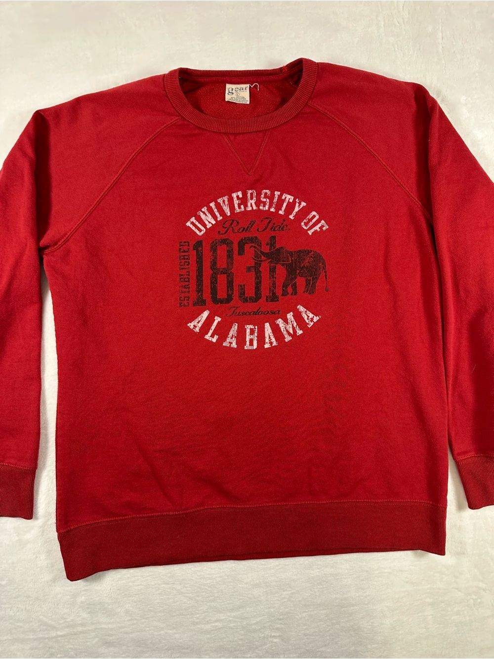 University of Alabama Vintage Red Graphic Crew Sweatshirt